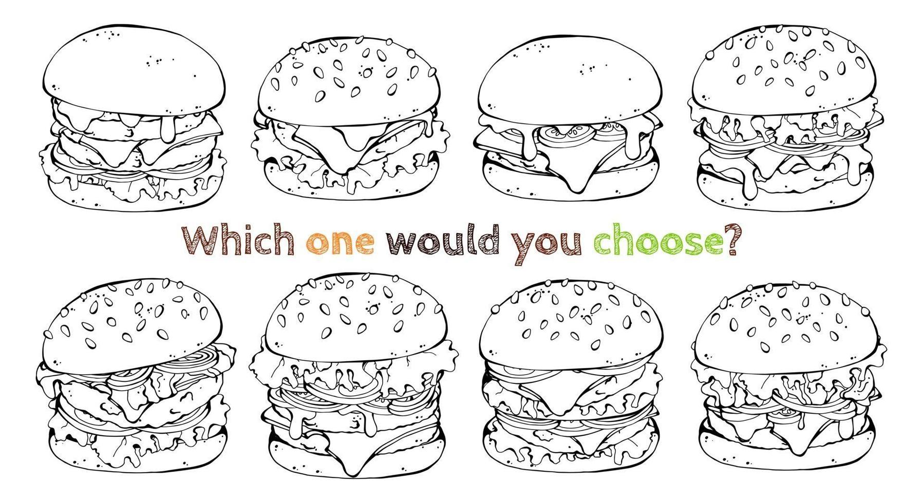 Set of different kinds of burgers vector