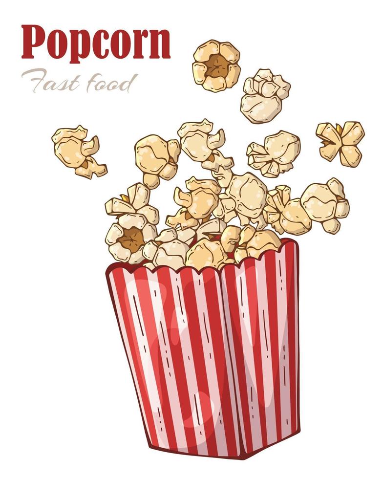 Hand drawn popcorn design vector