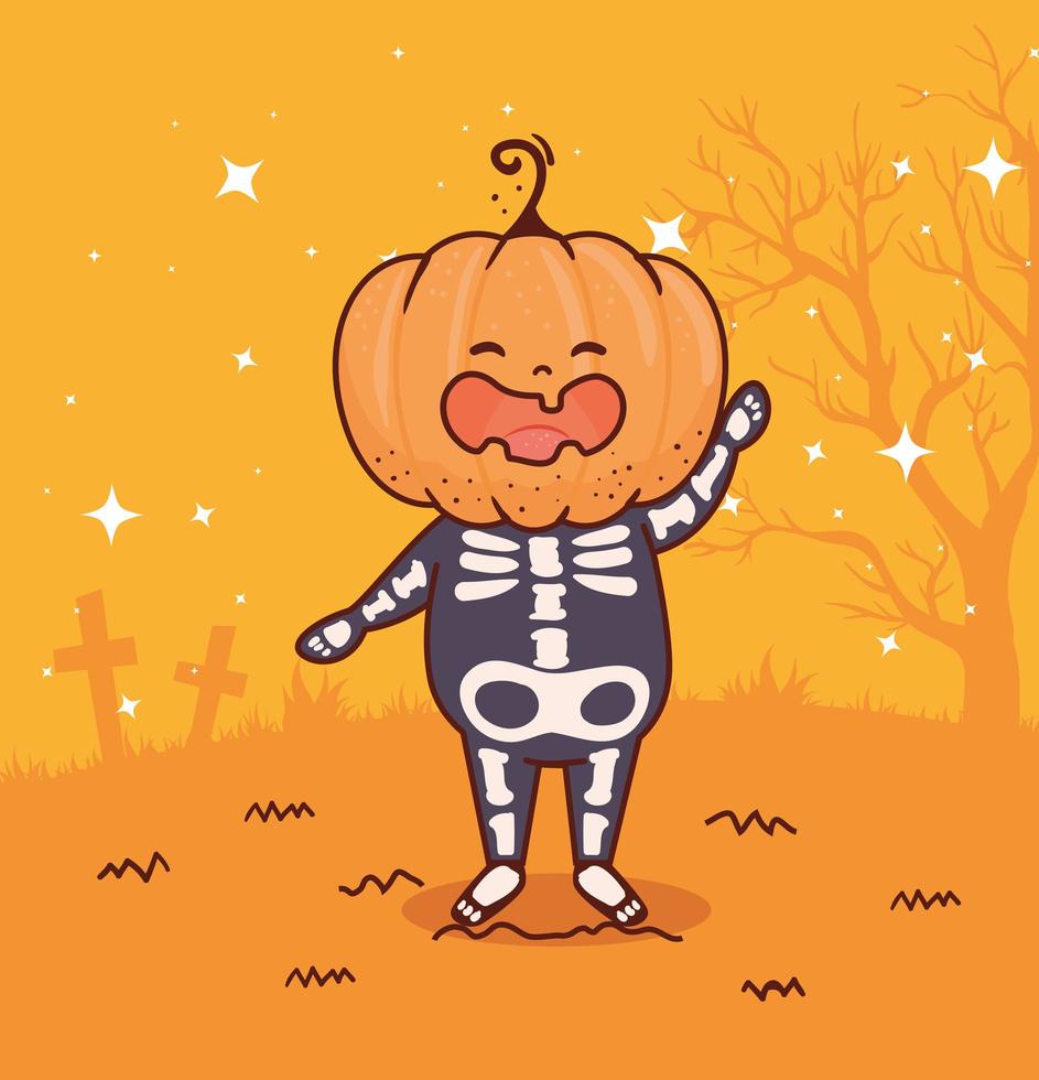 Pumpkin for happy halloween celebration vector