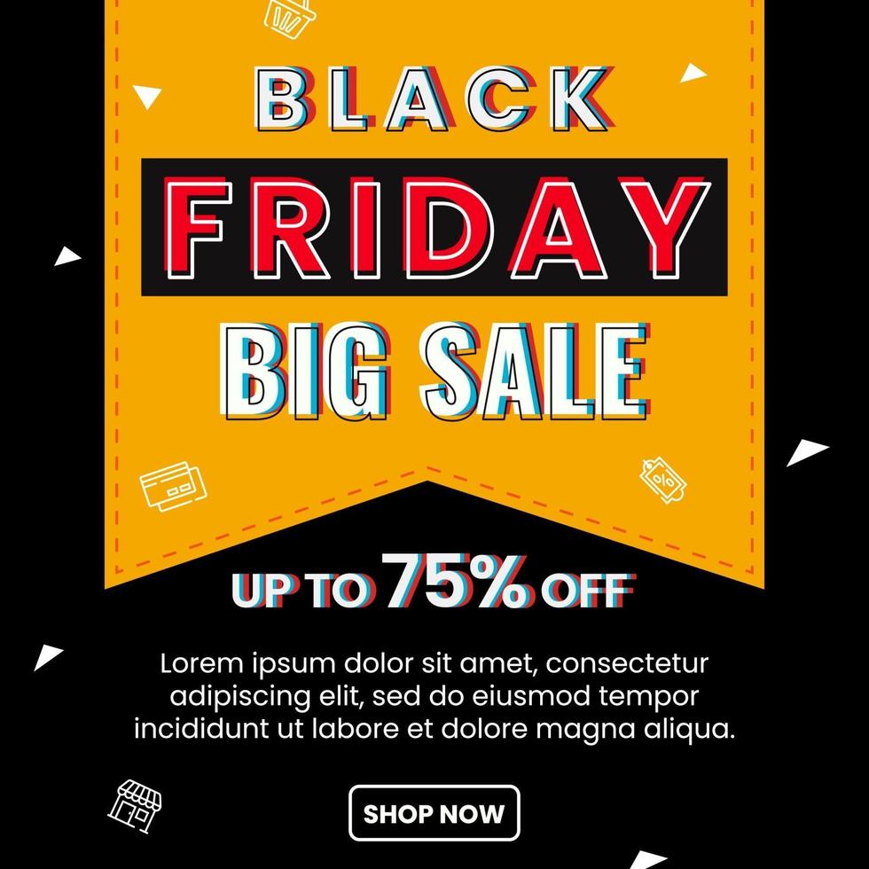 Black friday big sale poster template vector