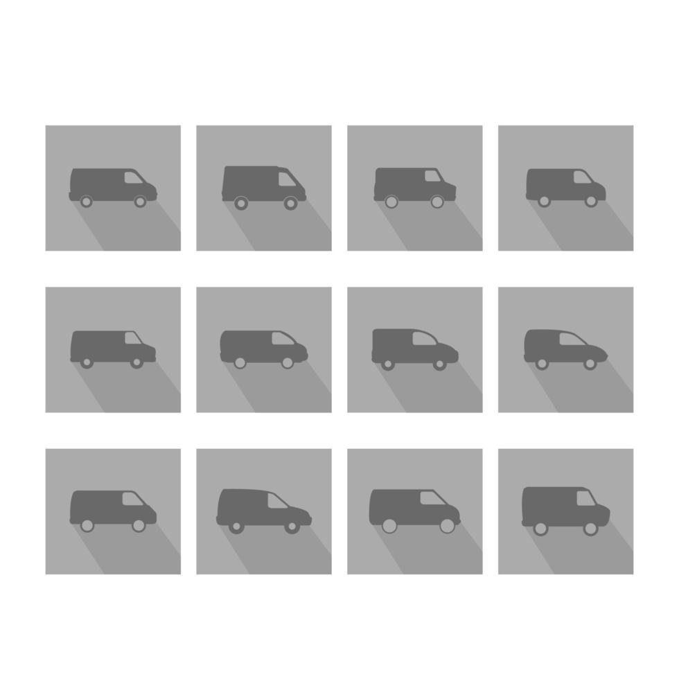 Van Set On White Background vector
