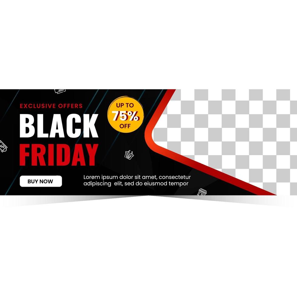 Modern design for black friday banner sale vector
