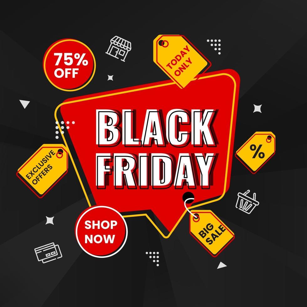 Concept black friday banner design vector