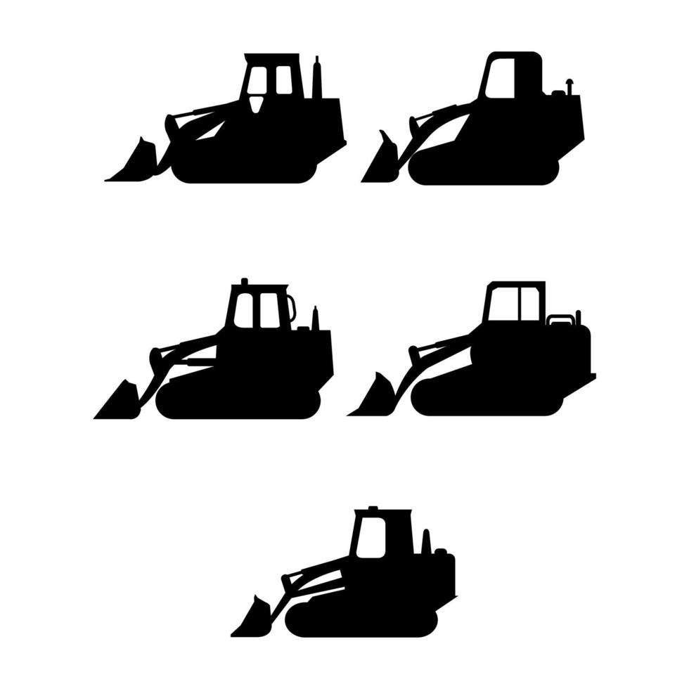 Set Of Excavator On White Background vector