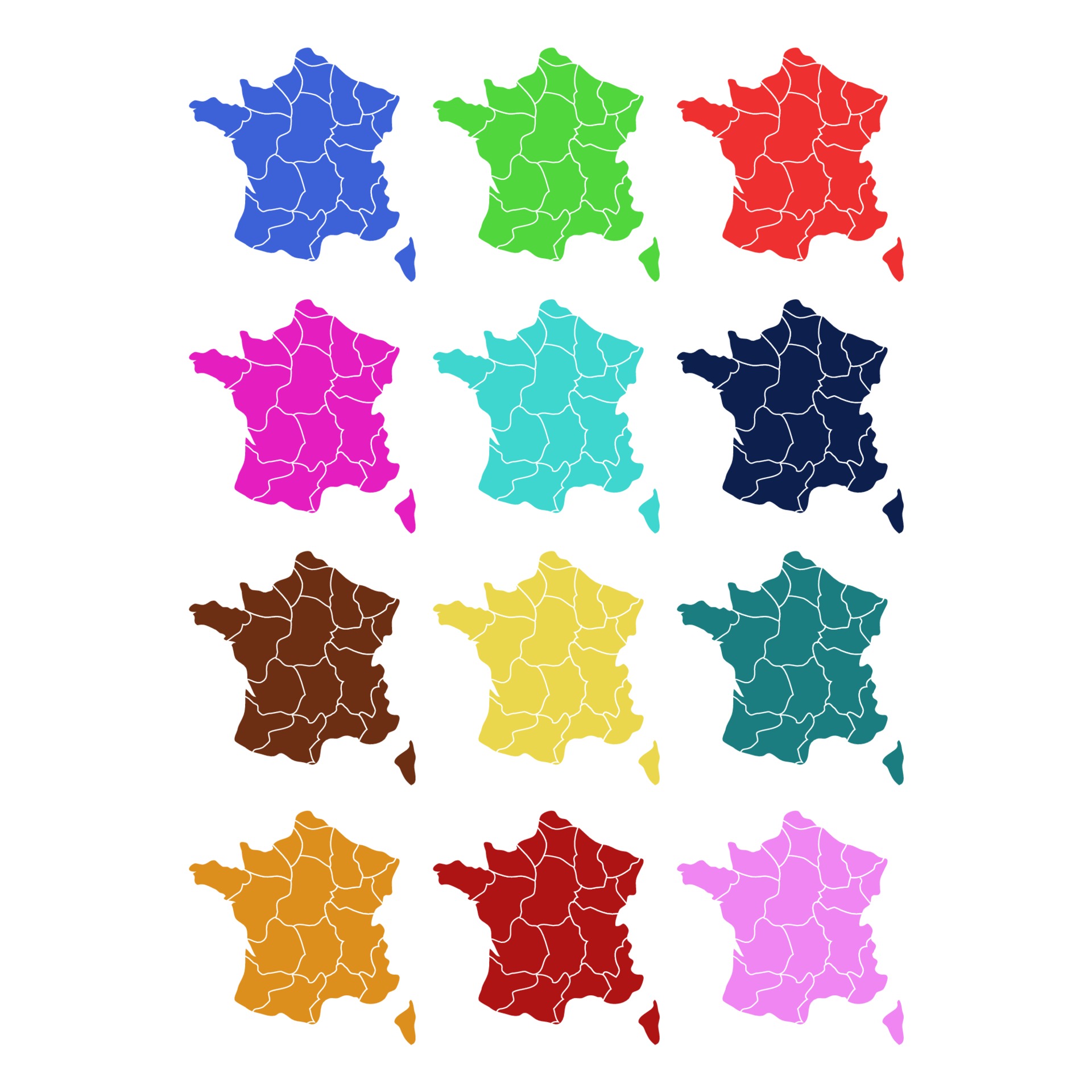France Map Set 2038195 Vector Art at Vecteezy