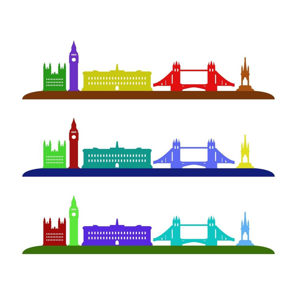 Horizonte de Londres sobre fondo blanco. vector