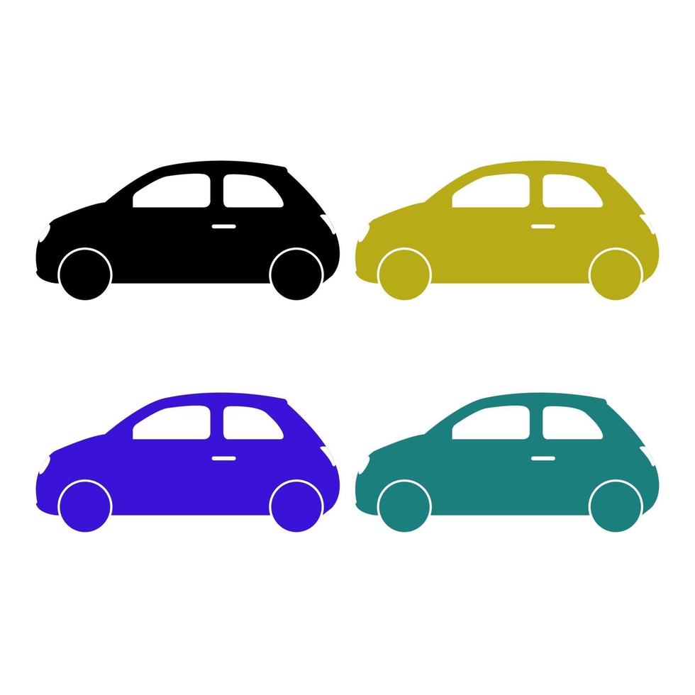 Set Of Car On White Background vector