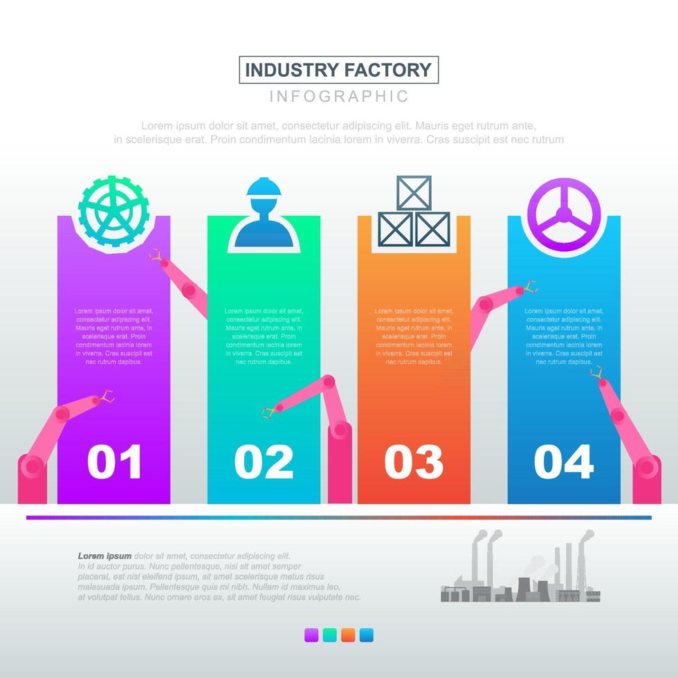 Industrial Business Bar Chart Infographic vector