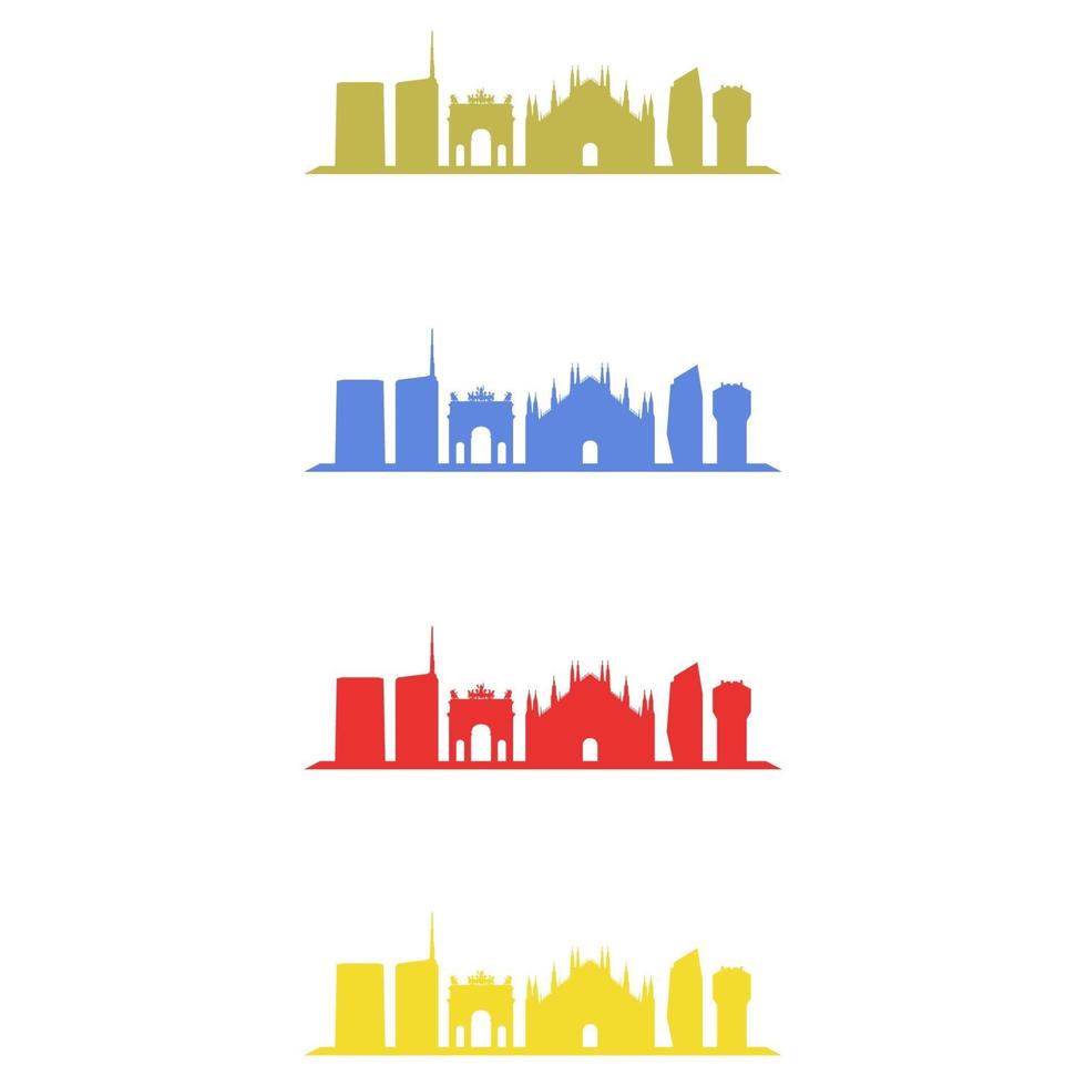 Milan Skyline Set vector