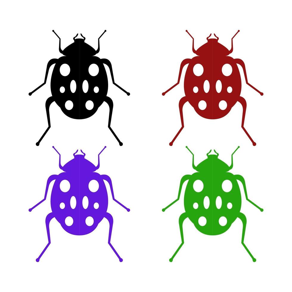 Set Of Ladybug On White Background vector