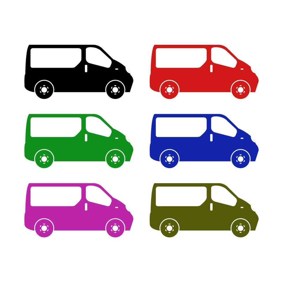 Van Set On White Background vector