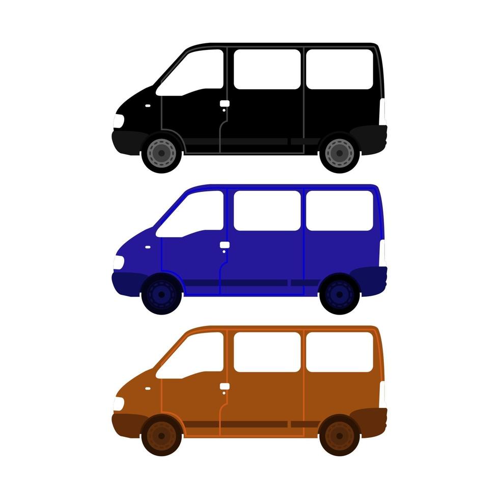 Van Set On White Background vector