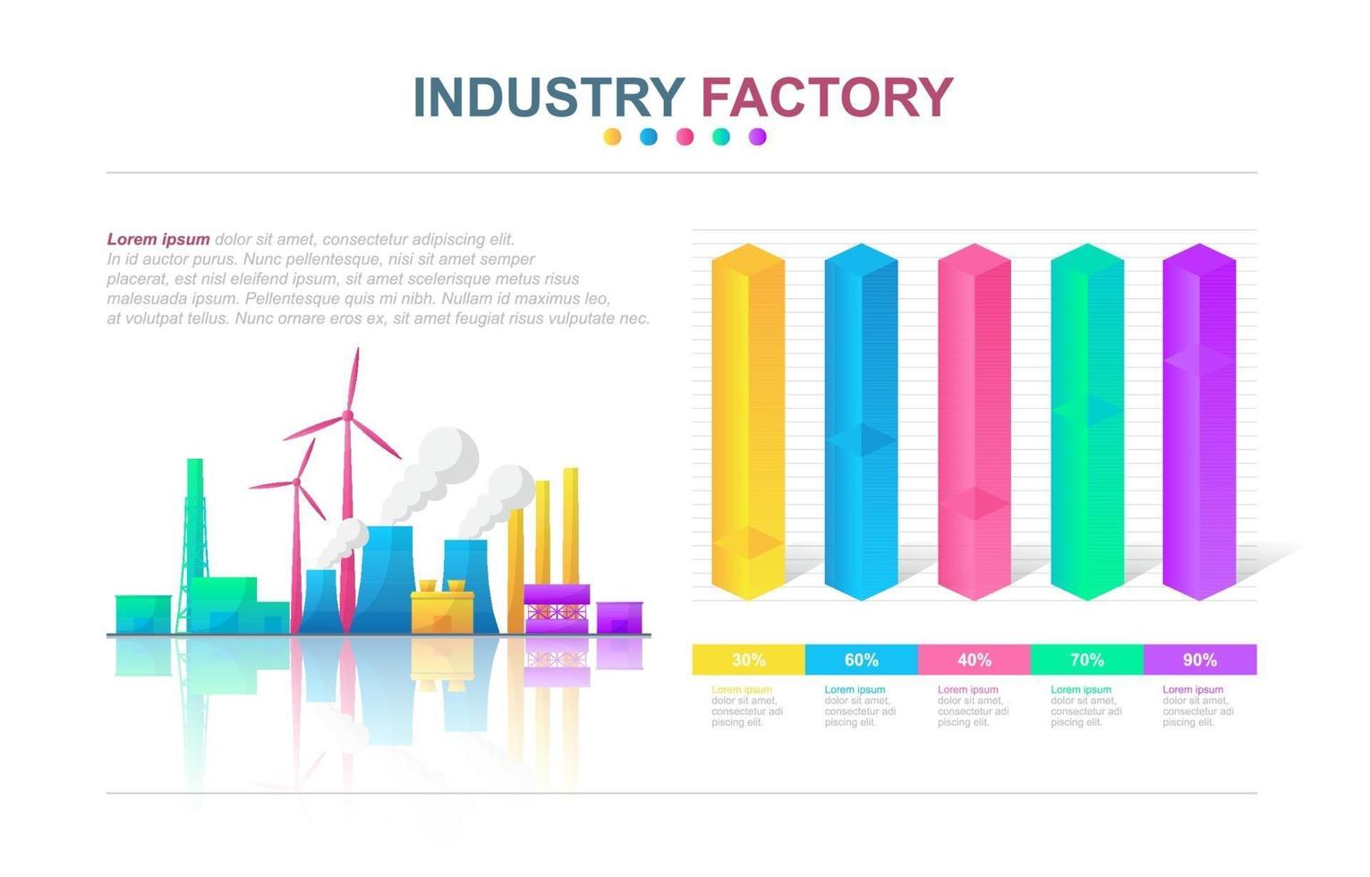 infografía de gráfico de barras de negocios industriales vector