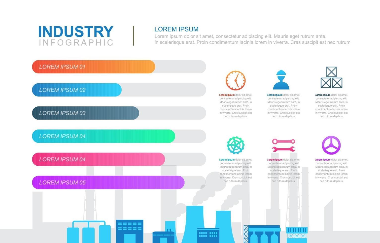 Industrial Business Bar Chart Infographic vector