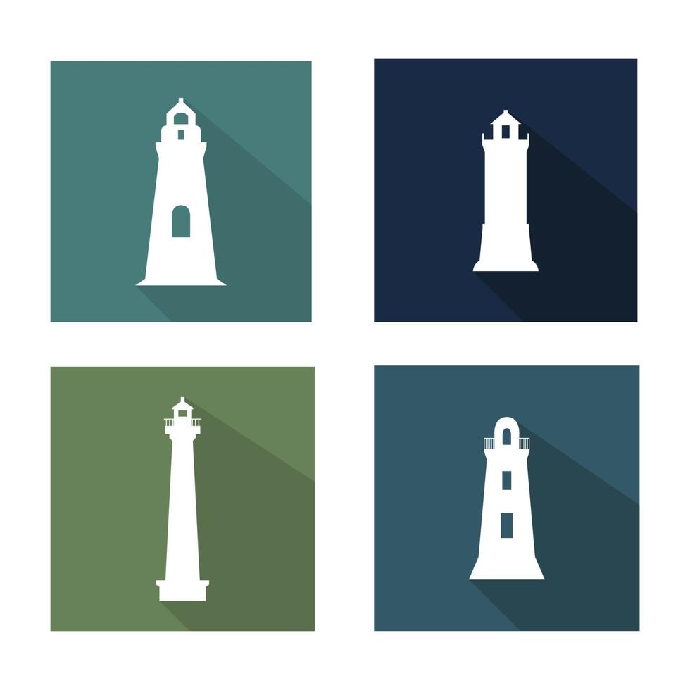 Set Of Lighthouse On White Background vector