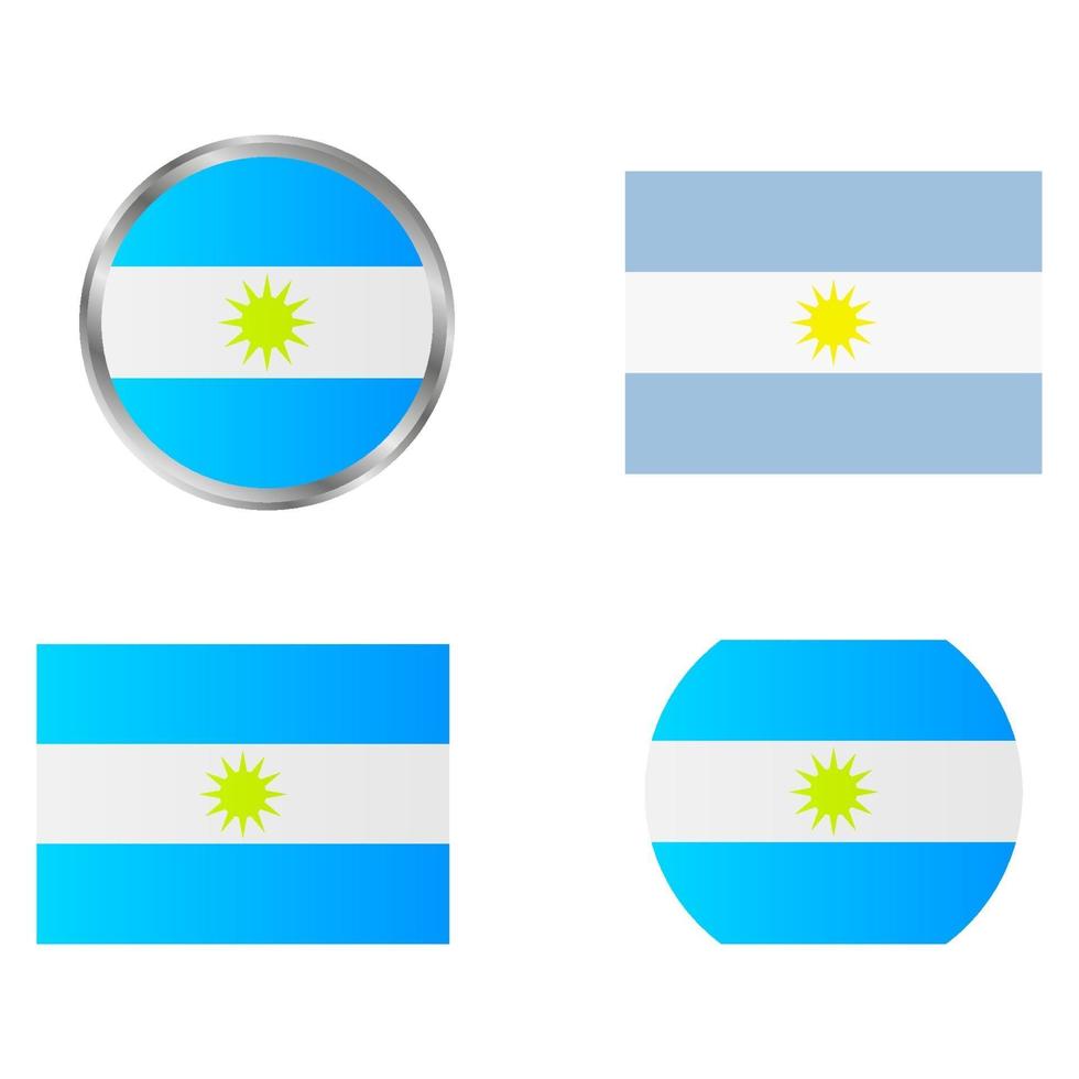 Argentina Flag Set vector