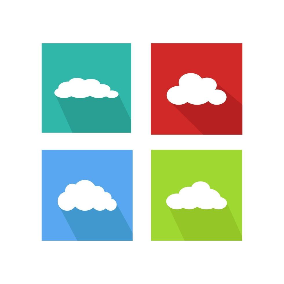 Set Of Clouds On White Background vector