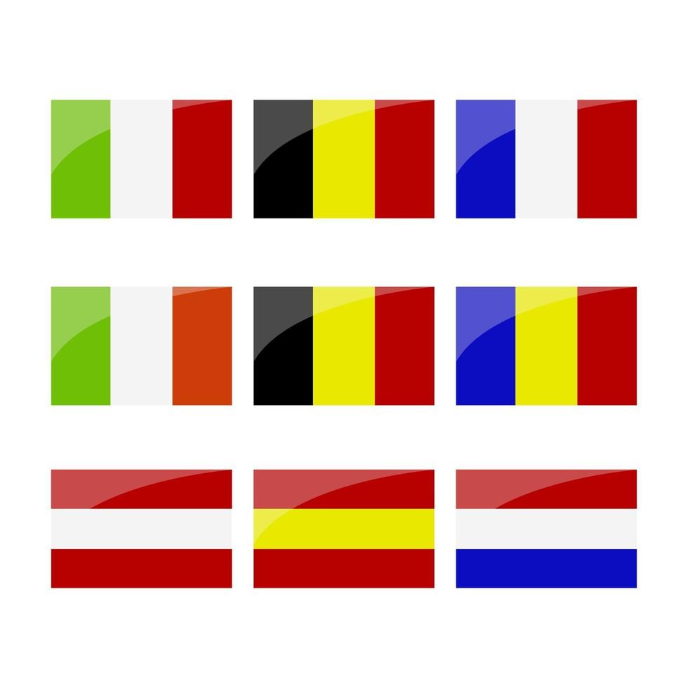 conjunto de banderas europeas vector