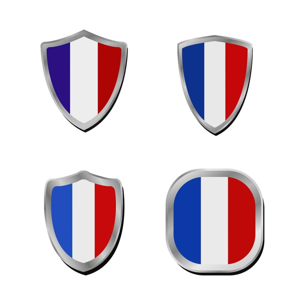conjunto de bandera de francia vector