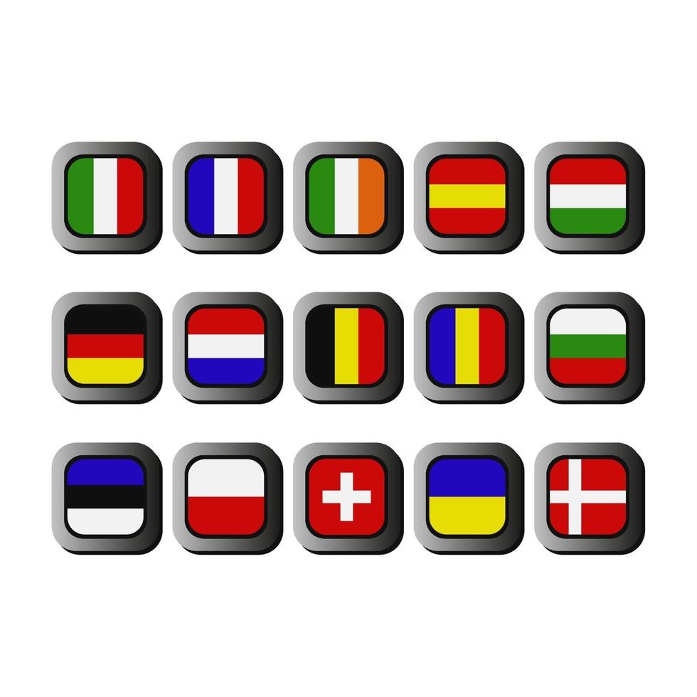 conjunto de banderas europeas vector