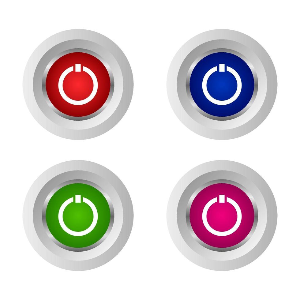 Set Of Power Button On White Background vector