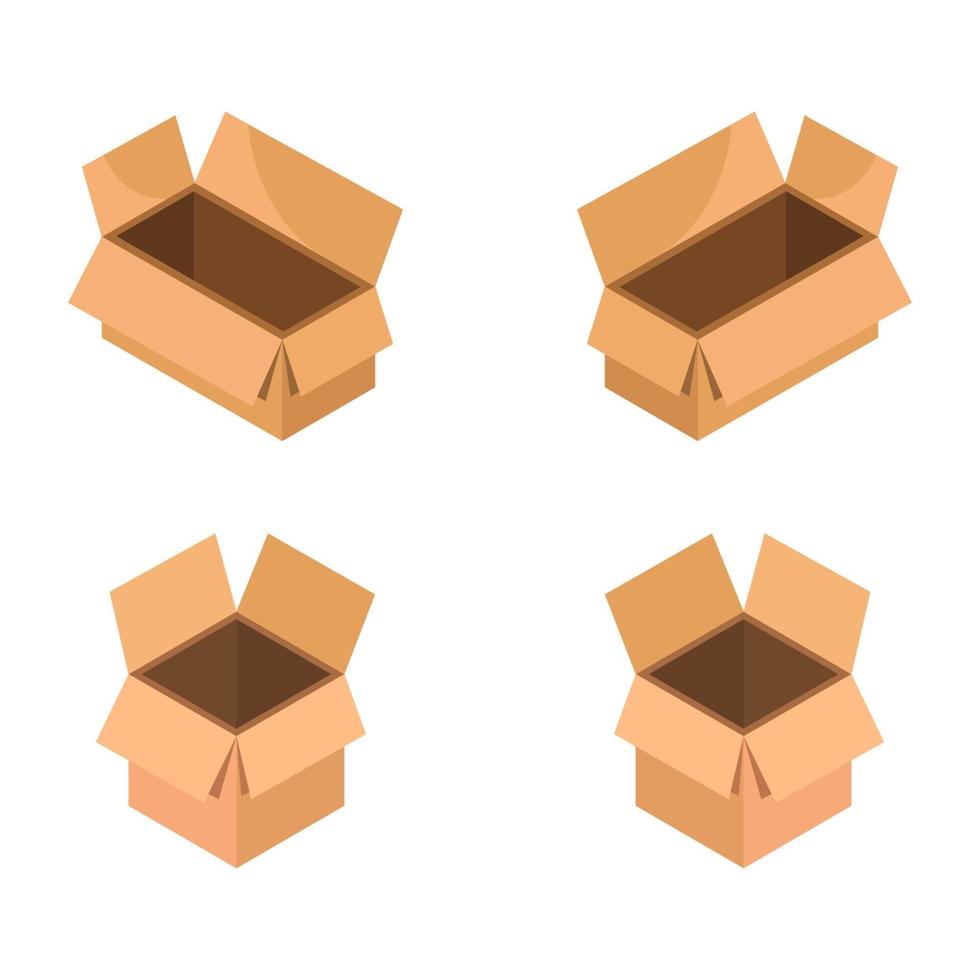 Isometric Box Set On White Background vector