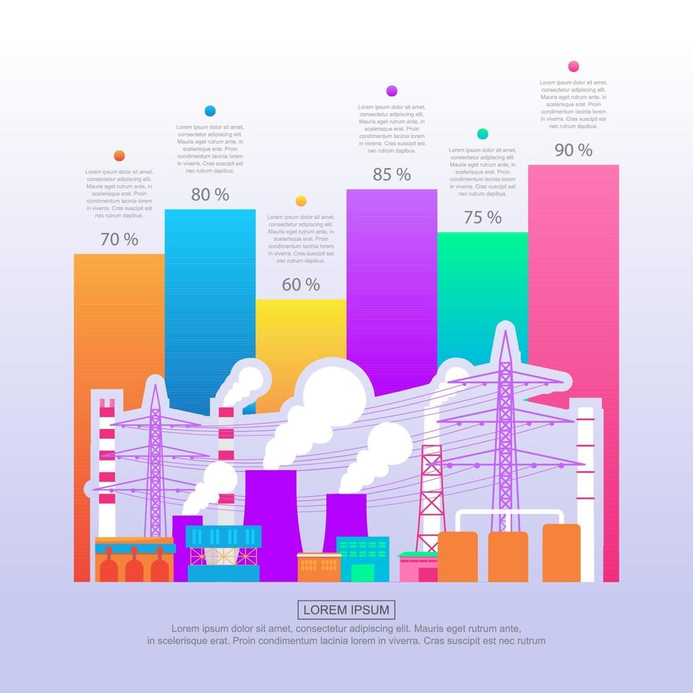 Industrial Business Bar Chart Infographic vector