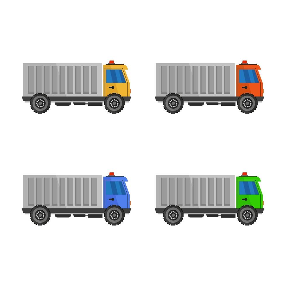 Set Of Trucks On White Background vector