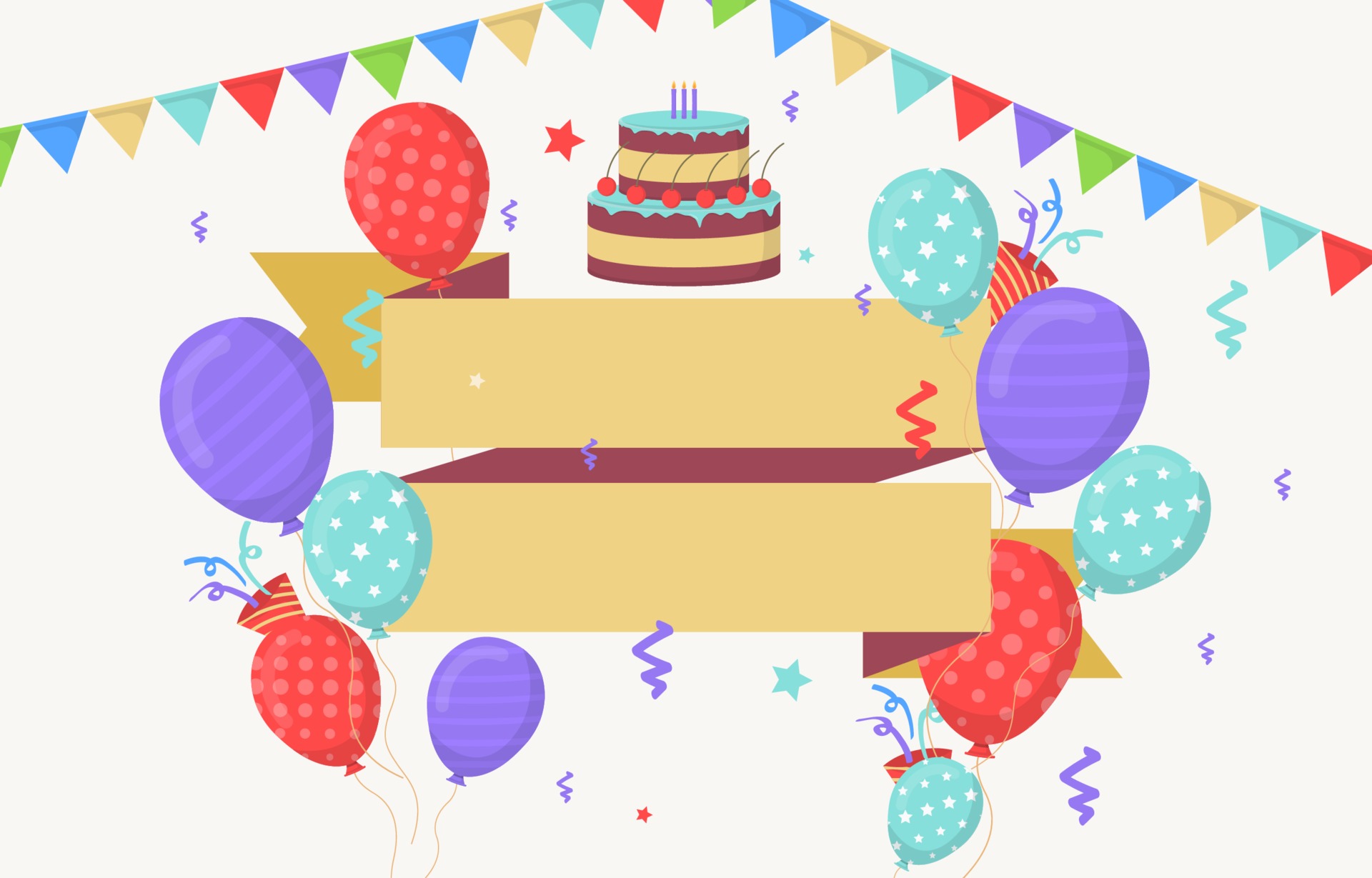 tarjeta de feliz cumpleaños con globos y confeti 2038477 Vector en Vecteezy