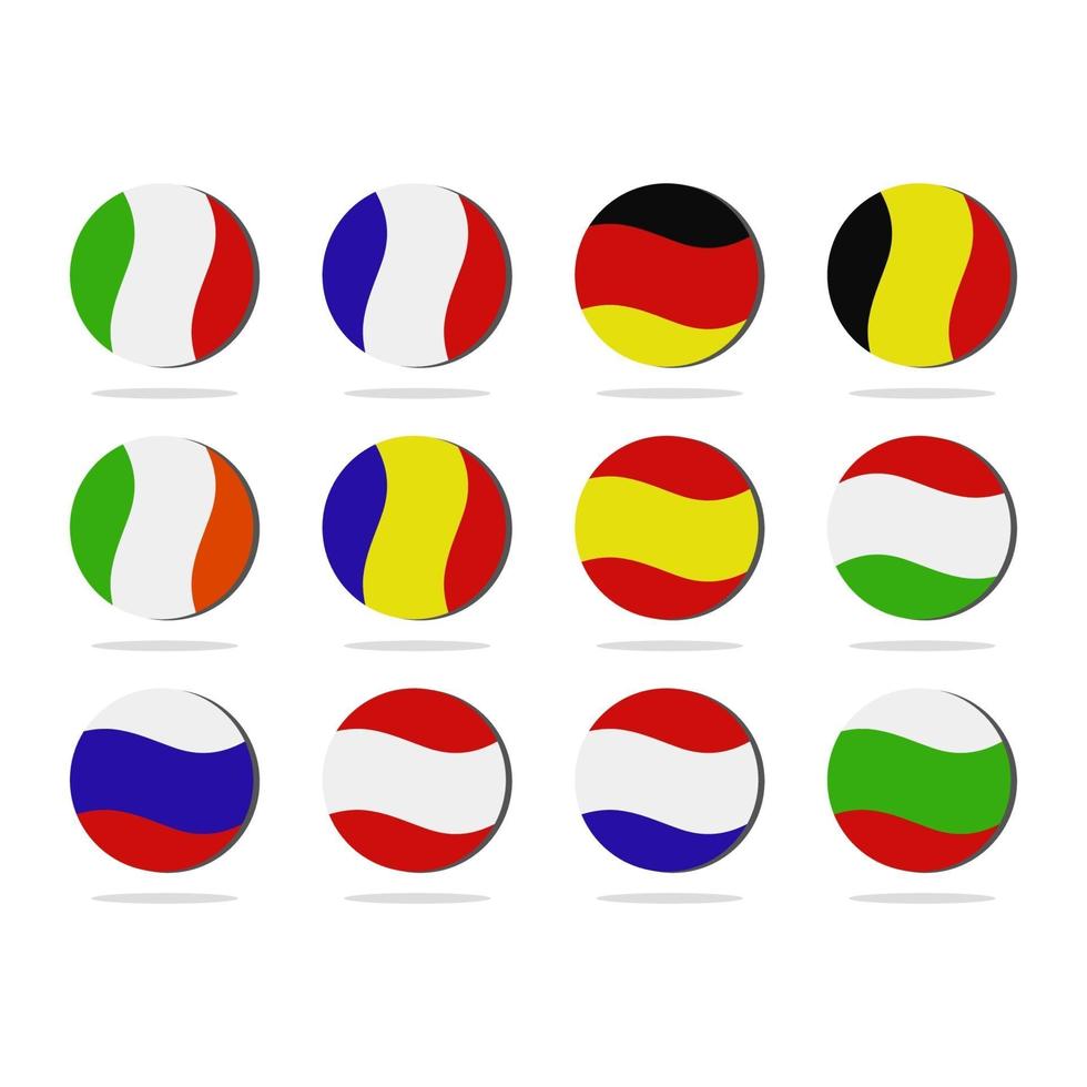 conjunto de banderas europeas vector