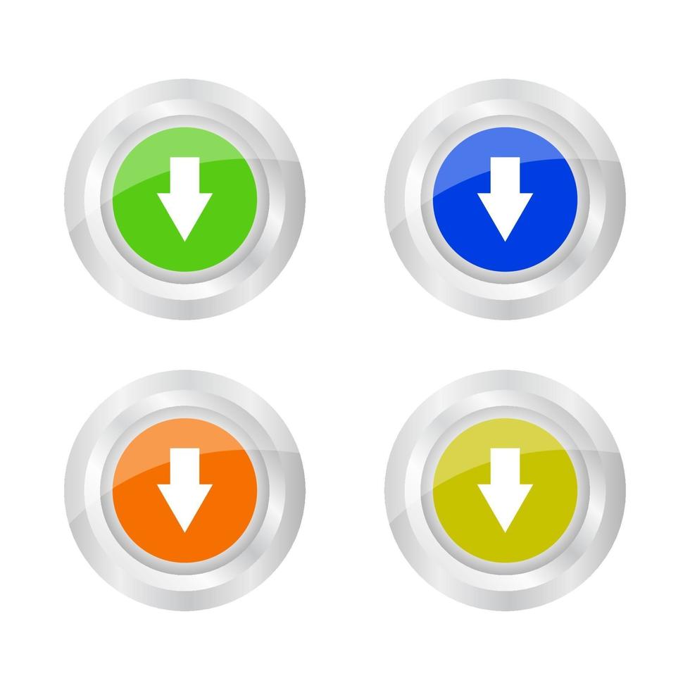 Download Button Set On White Background vector
