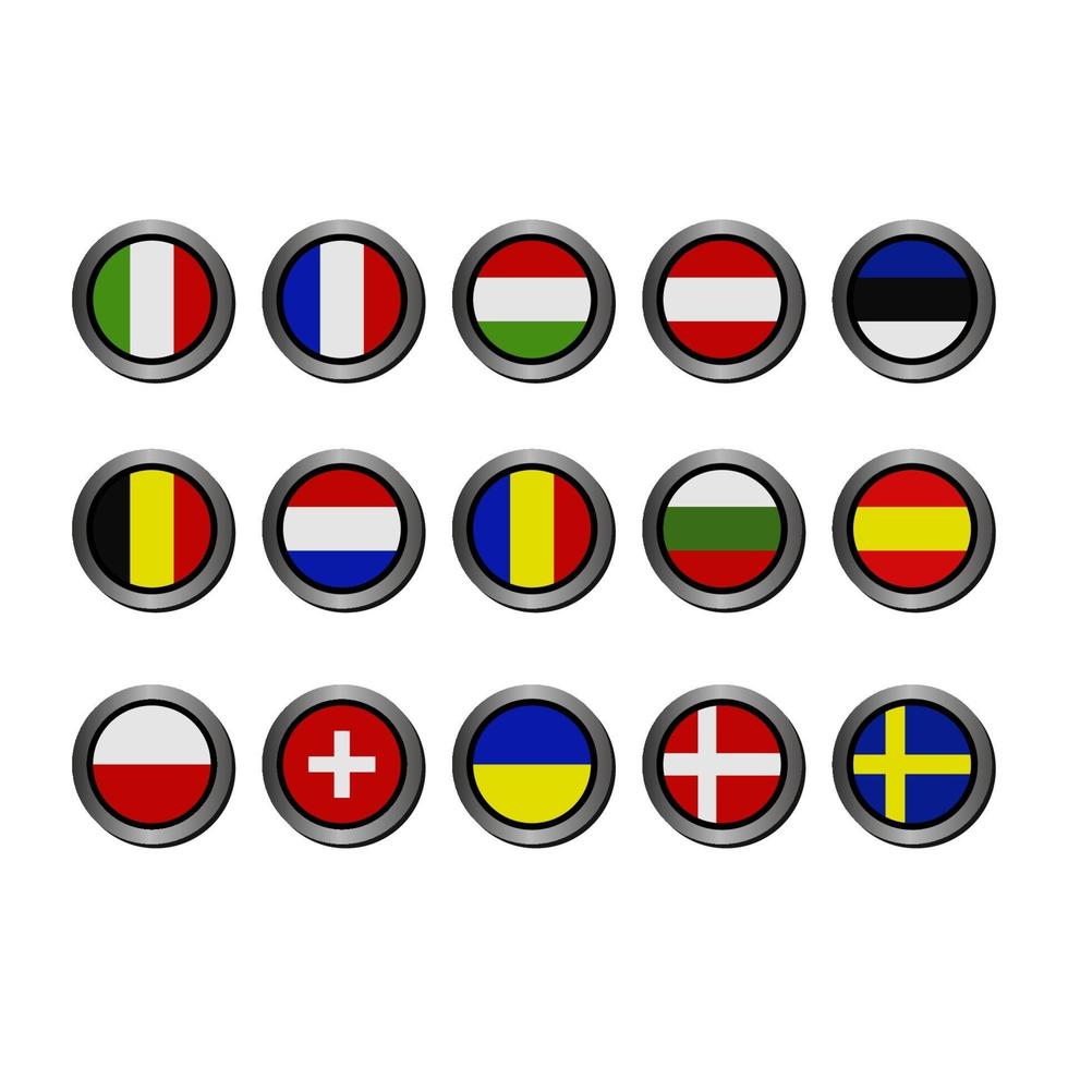 conjunto de banderas europeas vector