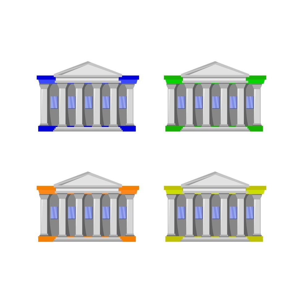 Temple Set On White Background vector