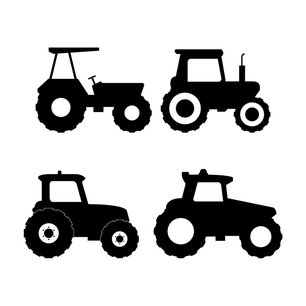 Set Of Tractors vector