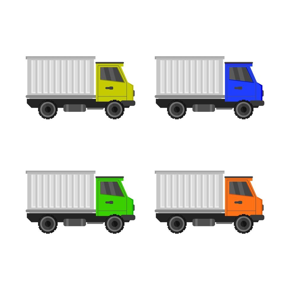 Set Of Trucks On White Background vector