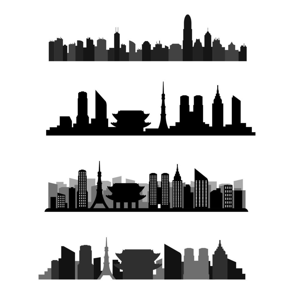 Tokyo Skyline Set vector