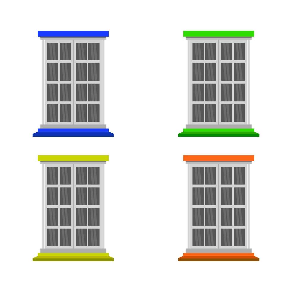 conjunto de ventanas sobre fondo blanco vector