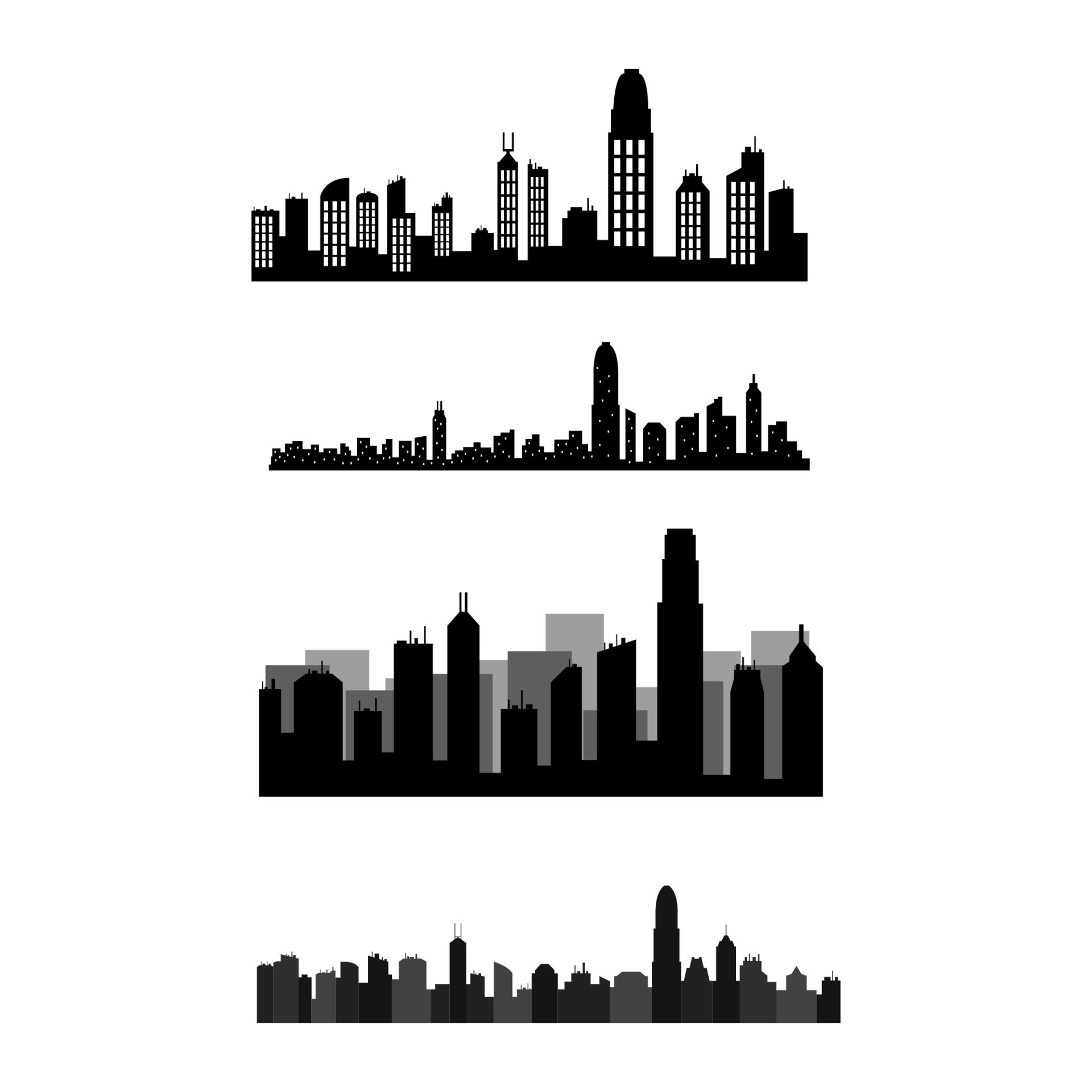 Hong Kong Skyline Set 2038529 Vector Art at Vecteezy