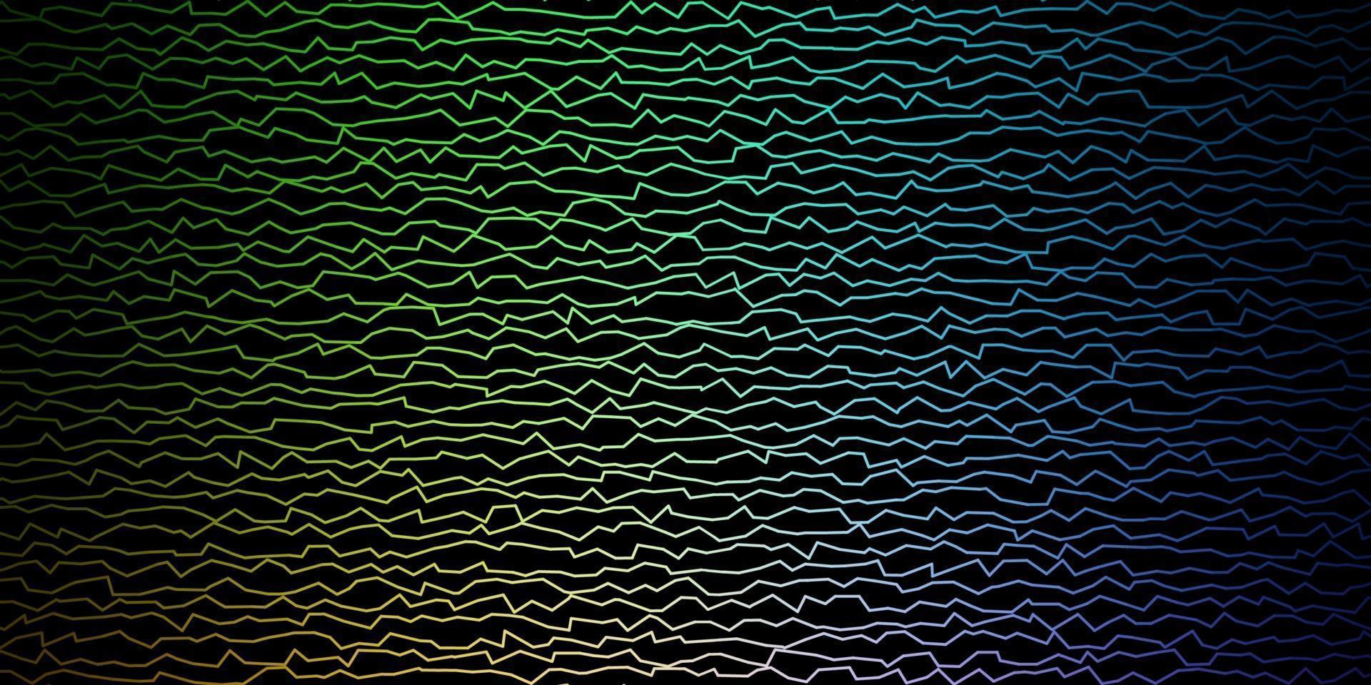 Dark Multicolor vector background with wry lines.