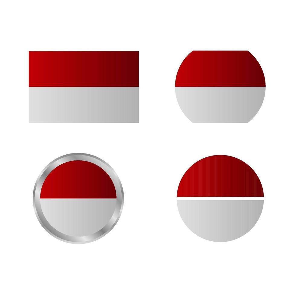 conjunto de bandera de indonesia vector