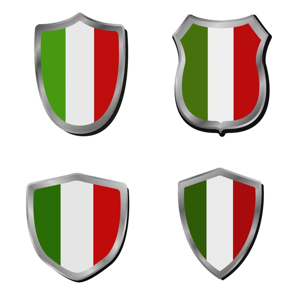 conjunto de bandera de italia vector