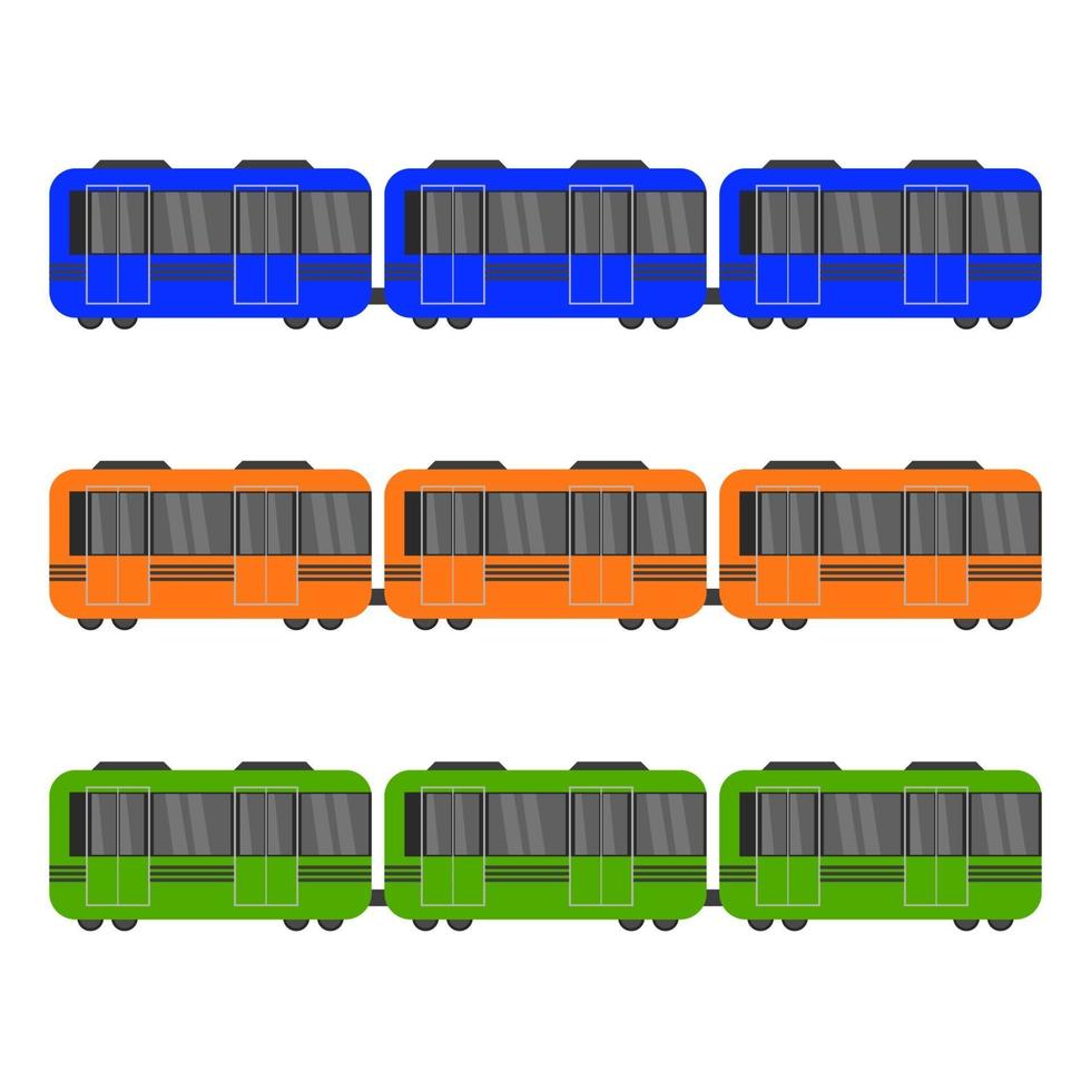 Train Set On White Background vector