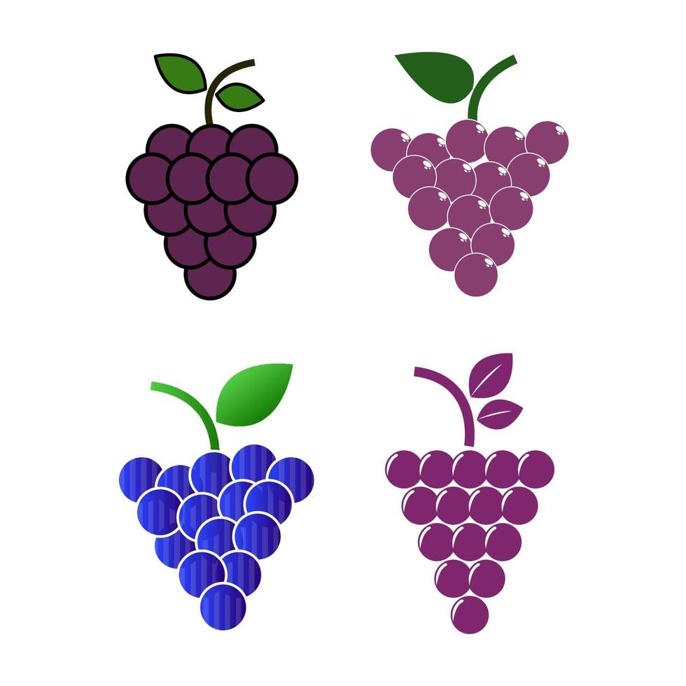 conjunto de uvas vector