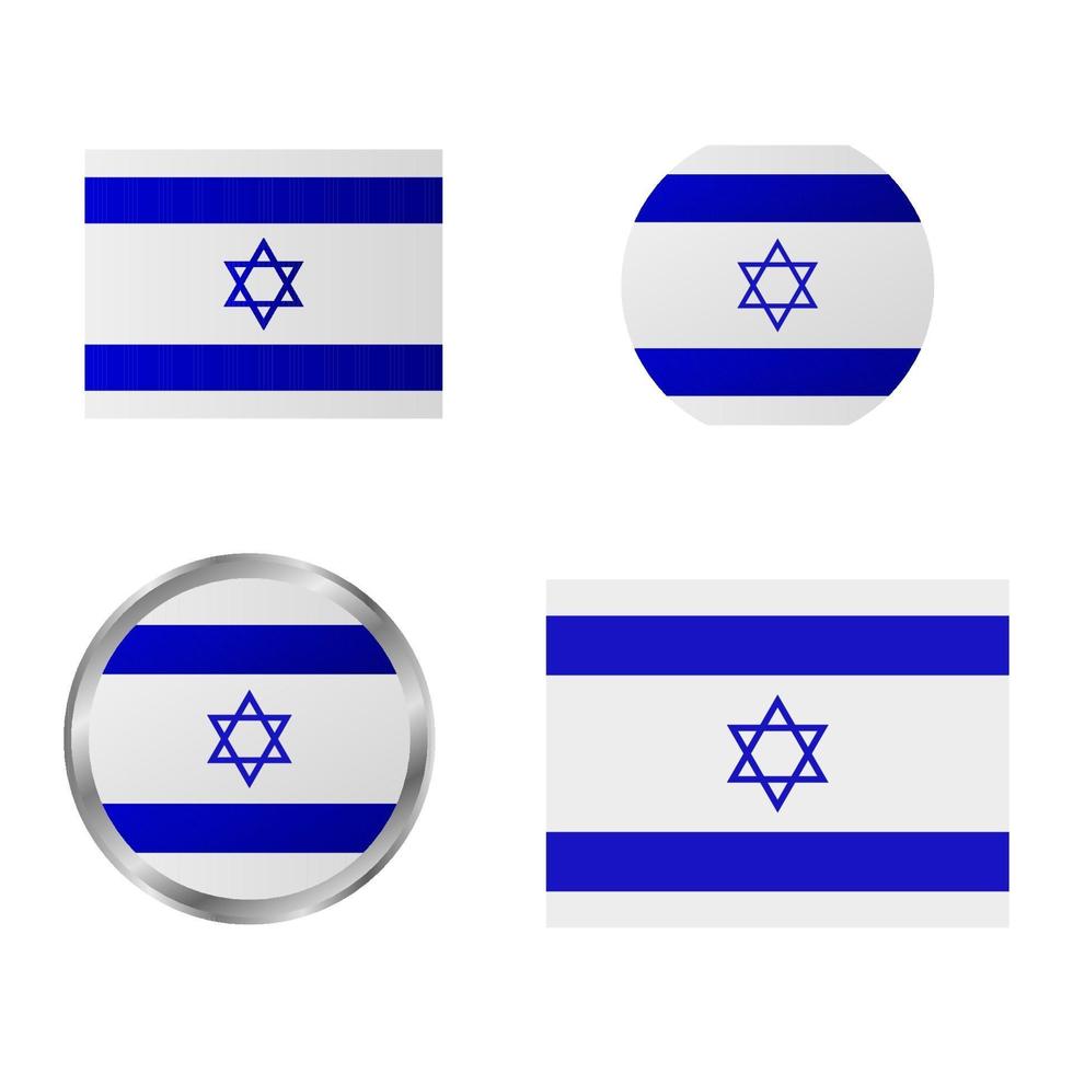 Israel Flag Set vector