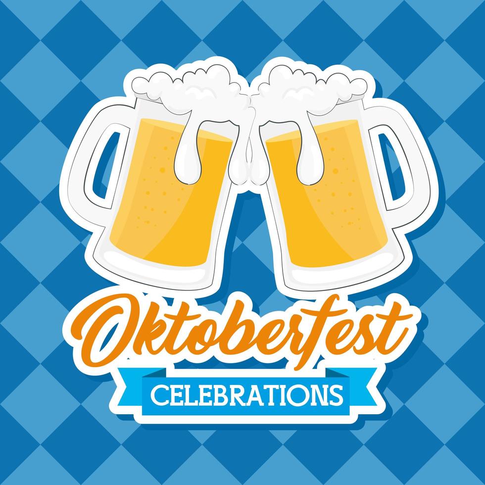 Oktoberfest celebration banner with beer vector