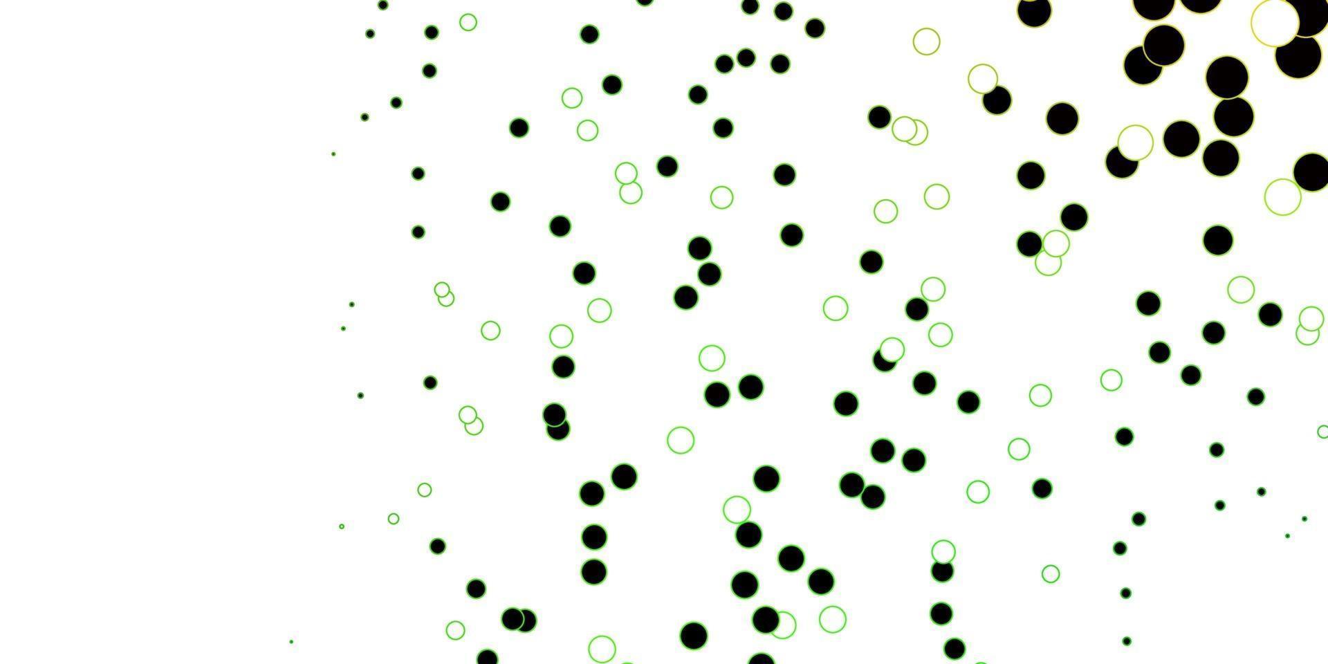patrón de vector verde oscuro, amarillo con esferas.