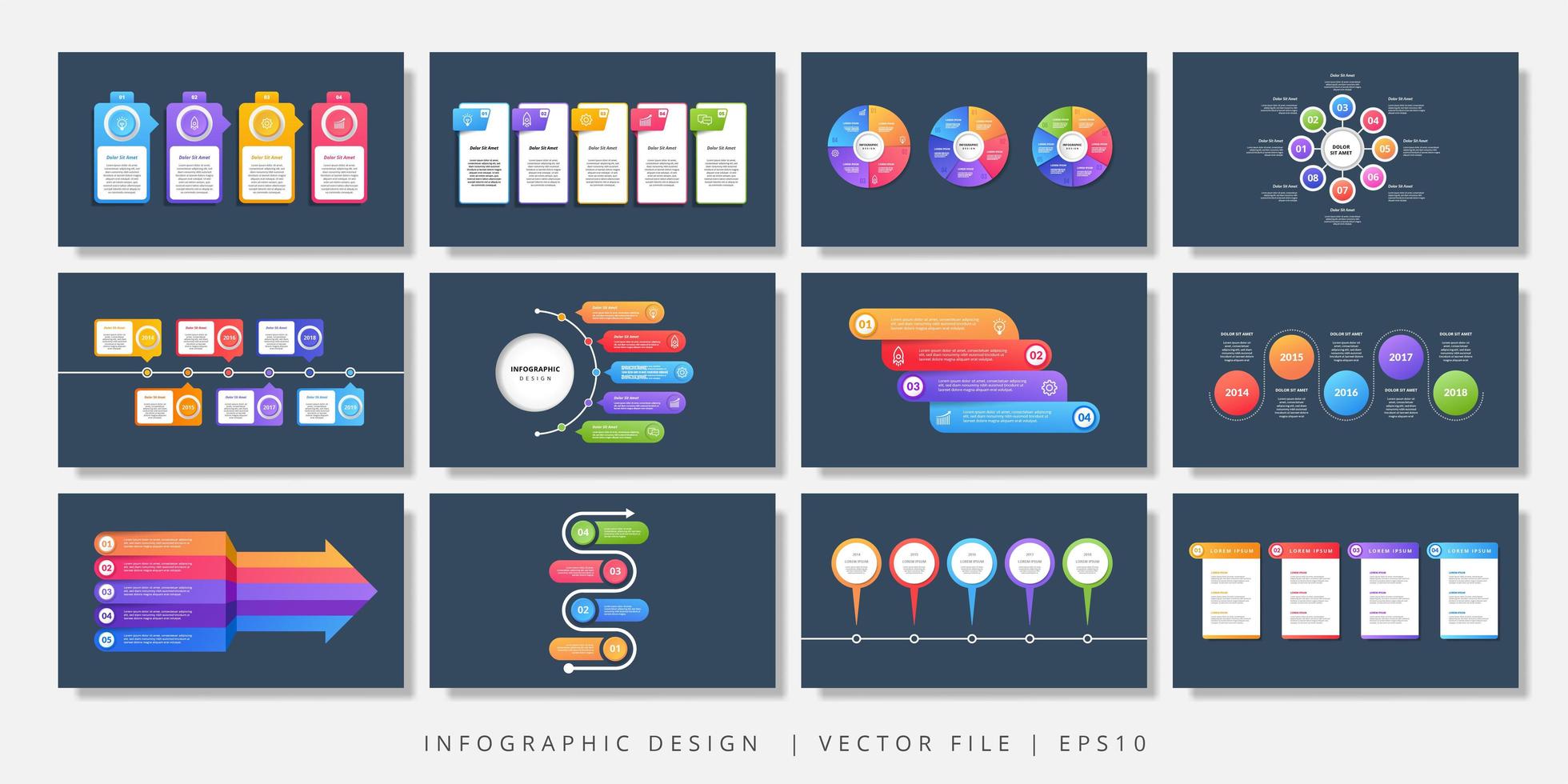 elementos de diseño de infografía vectorial. diseño infográfico moderno vector