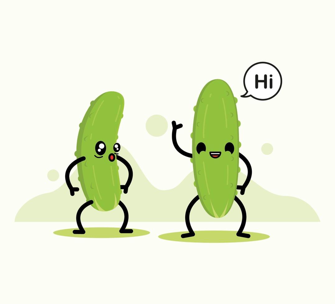 Cute Character Cucumbers vector