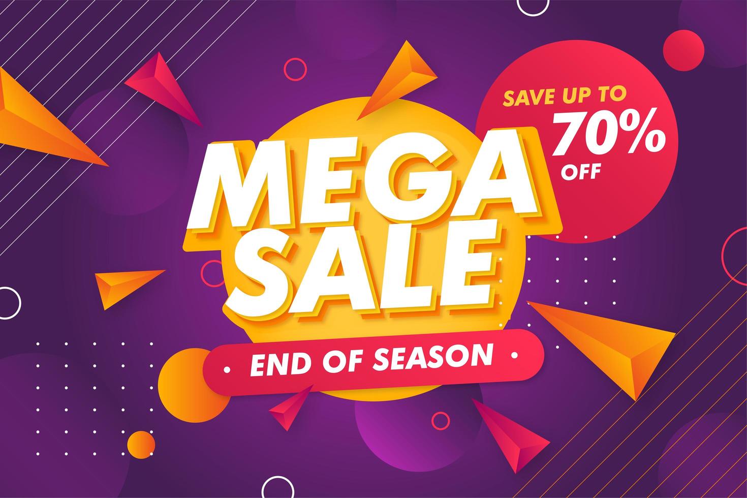 Special offer mega sale banner promotion template vector