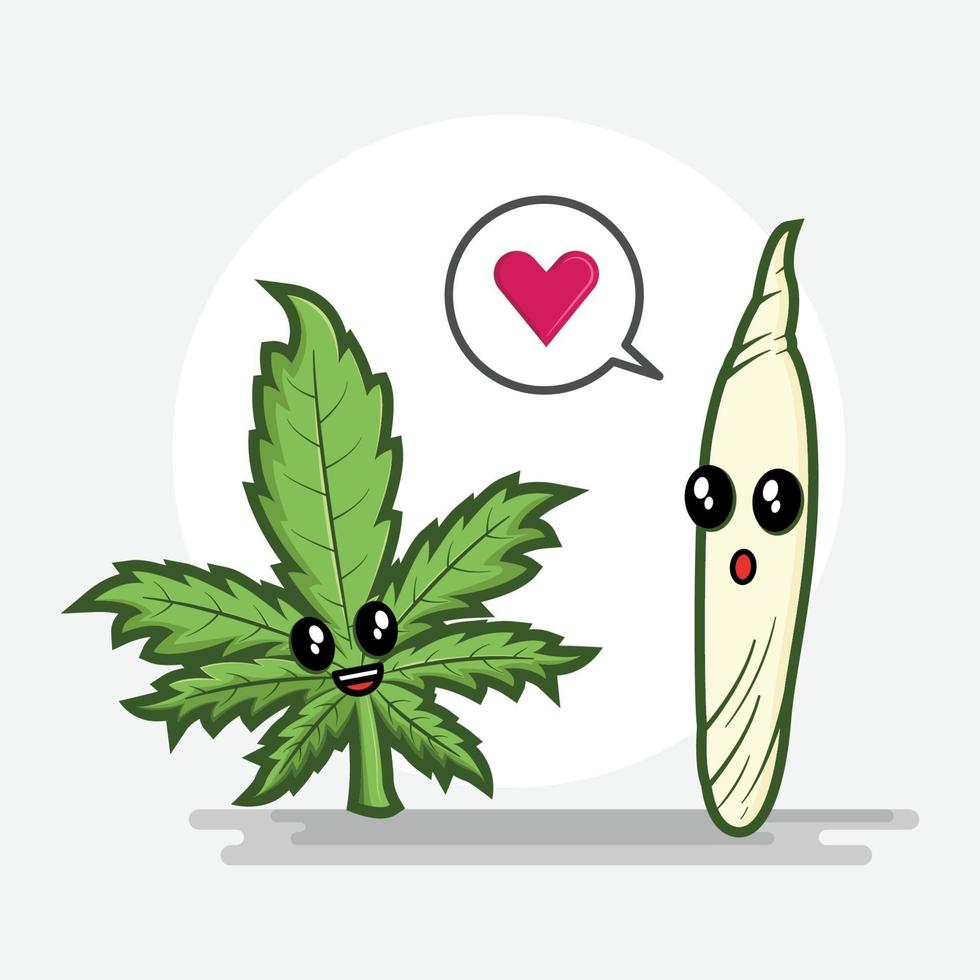 Vector cartoon of medical cannabis elements